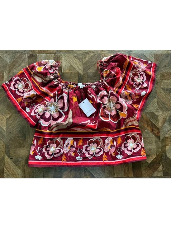 Gibson Latimer Tops - Women's Gibson & Latimer Floral Off-Shoulder Top Red/Pink Size M